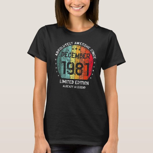 Absolut Phantastisch seit Dezember 1981 Mann Frau T-Shirt (Vorderseite)