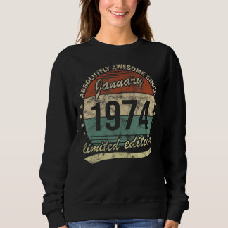 Absolut Phantastisch seit Januar 1974 Mann Frau Bi Sweatshirt