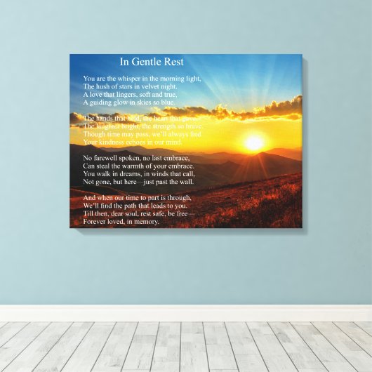 Absolut schönes Gedicht der Beerdigung Leinwanddruck (Insitu (Holzboden))