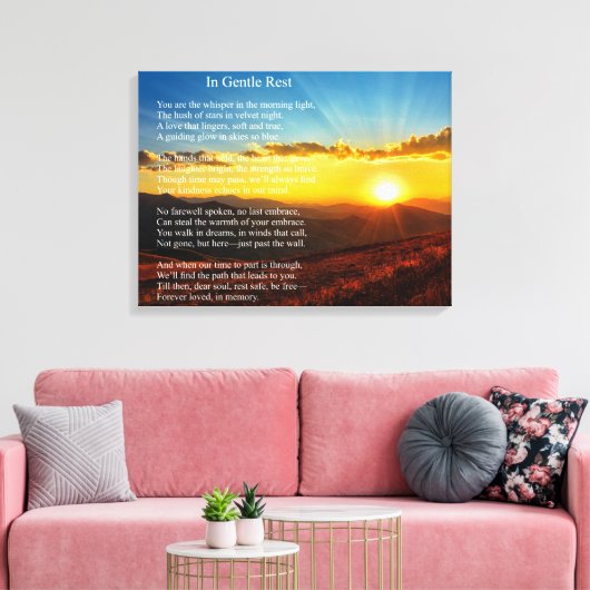 Absolut schönes Gedicht der Beerdigung Leinwanddruck (Insitu (Wohnzimmer))