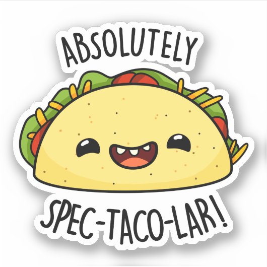 Absolut Spec-Taco-Lar Funny Taco Pun Aufkleber (Vorderseite)