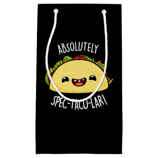 Absolut Spec-Taco-Lar Funny Taco Pun Dark BG Kleine Geschenktüte (Vorderseite)