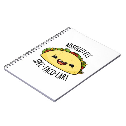 Absolut Spec-Taco-Lar Funny Taco Pun Notizblock (Linke Seite)