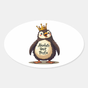 Absolute Einheit Pesto - The King Penguin Ovaler Aufkleber