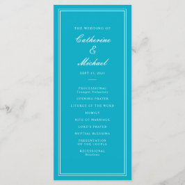 Absolute klassische Script Bright Aqua Wedding Programm