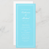 Absolute klassische Script Bright Aqua Wedding Programm (Vorne/Hinten)