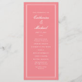 Absolute klassische Script-Pachy-Pink-Hochzeit Programm (Vorderseite)