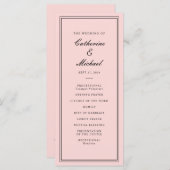 Absolute klassische Script-Rosa und Schwarze Hochz Programm (Vorne/Hinten)