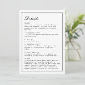 Absolute klassische Script Schwarz und Weiß Einlad Programm (Stehend Vorderseite)