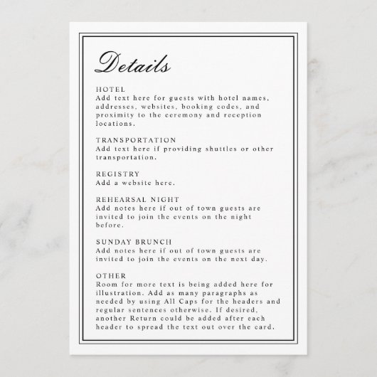 Absolute klassische Script Schwarz und Weiß Einlad Programm (Vorderseite)