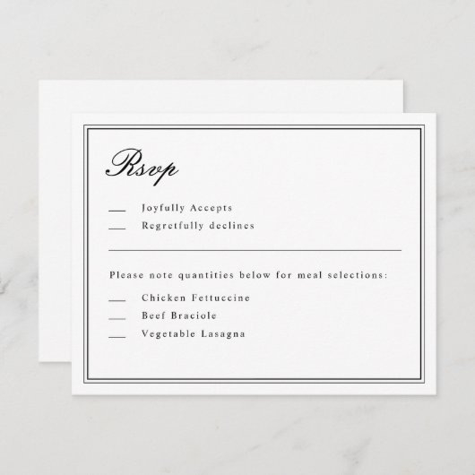 Absolute klassische Script-Schwarz-Weiß-UAWG Einladung (Vorne/Hinten)