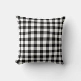 Absolute Schwarz-Weiß-Gingham Kissen