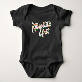 Absolute Unit Meme Funny Retro Rainbow Typografie Baby Strampler