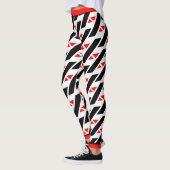 Absolutes Abstraktes Schwarzweißmuster Leggings (Links)