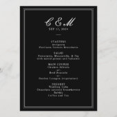 Absolutes Klassisches Skript Schwarz-Weiß-Hochzeit Programm (Vorderseite)