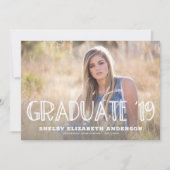 Absolvent 2019 handgeschriebenes | 2 einladung (Vorderseite)