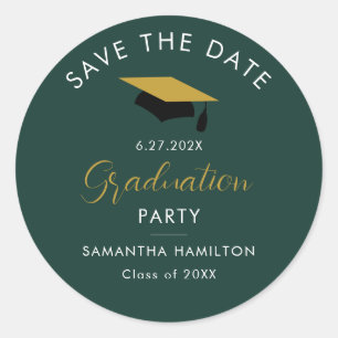 Absolvent 2025 Save the Date Minimalistisches Grad Runder Aufkleber
