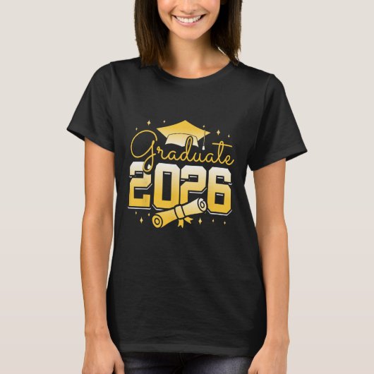Absolvent 2026 Abschlussmütze Diplom-Feier T-Shirt (Vorderseite)