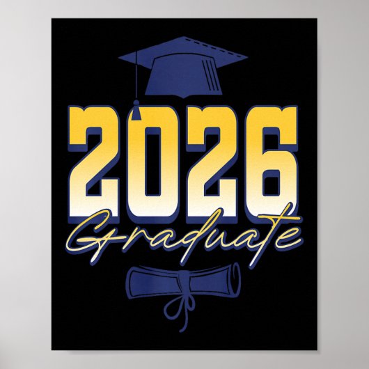 Absolvent 2026 Abschlussmütze Diplom Premium Tri-b Poster (Vorne)