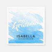 Absolvent 2026 Blau Ombre Aquarell Serviette (Vorderseite)