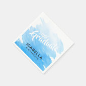 Absolvent 2026 Blau Ombre Aquarell Serviette (Ecke)