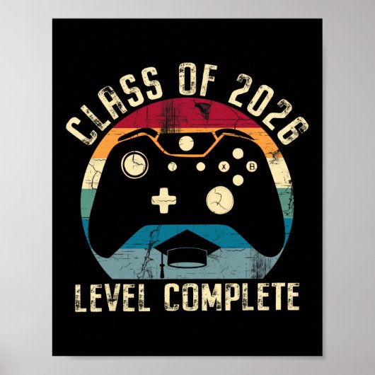 Absolvent 2026 Level Complete Video Gamer Senior A Poster (Vorne)