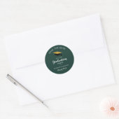 Absolvent 2026 Save-the-Date-Abschlussfeier Grün Runder Aufkleber (Umschlag)