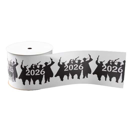 Absolvent 2026 Silhouetten  Ripsband (Spule)
