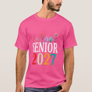 Absolvent 2027 Groovy Retro Abschlussklasse 2027 T-Shirt