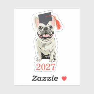 Absolvent 2027, süßer Hund Aufkleber