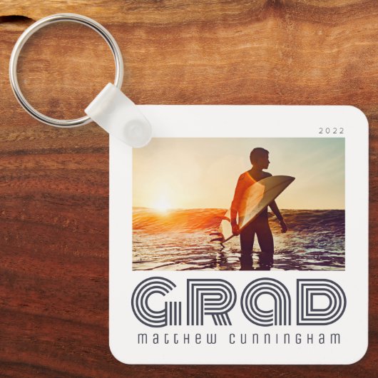 Absolvent 20XX Retro Cool einfaches Jahr Schlüsselanhänger (Vorderseite)