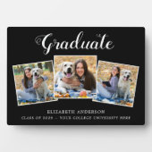 Absolvent 3 Foto Name School Abschluss Fotoplatte (Vorderseite)