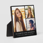 Absolvent 3 FotoCollage Schwarz Fotoplatte (Vorderseite)