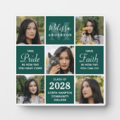 Absolvent 5 FotoCollage Emerald Green Abschluss Fotoplatte (Vorderseite)