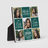 Absolvent 5 FotoCollage Emerald Green Abschluss Fotoplatte (Vorderseite)