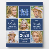 Absolvent 5 FotoCollage Inspirational Navy Blau Fotoplatte (Vorderseite)