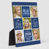 Absolvent 5 FotoCollage Inspirational Navy Blau Fotoplatte (Seite)