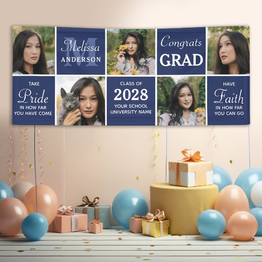 Absolvent 5 FotoCollage Personalisierter Abschluss Banner