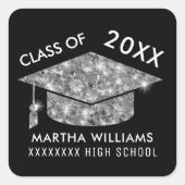 Absolvent/Abschluss Akademie, Chic Quadratischer Aufkleber (Vorderseite)