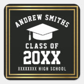 Absolvent/Abschluss Quadratischer Aufkleber (Vorderseite)