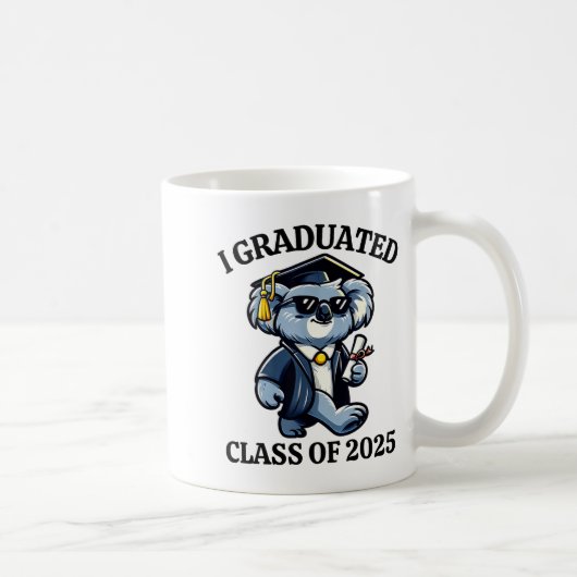 Absolvent Abschlussklasse 2025 lustiger Koala Kaffeetasse (Rechts)