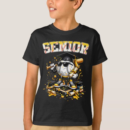 Absolvent Baseball-Tropfeiscreme-Junge-Abschluss T-Shirt (Vorderseite)