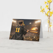 Absolvent Baseballspieler #11 Karte (Gelbe Blume)