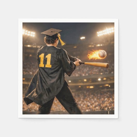 Absolvent Baseballspieler #11 Serviette (Vorderseite)