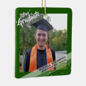 Absolvent, bearbeitbare grüne Grenze, zwei Fotos Keramikornament (Rechts)