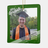 Absolvent, bearbeitbare grüne Grenze, zwei Fotos Keramikornament (Links)