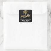 Absolvent | | Danke, Black Quadratischer Aufkleber (Tasche)
