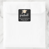 Absolvent | | Danke, Black Quadratischer Aufkleber (Tasche)