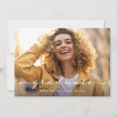 Absolvent | Delikate Schrift und zwei Fotos Ankündigung (Vorderseite)