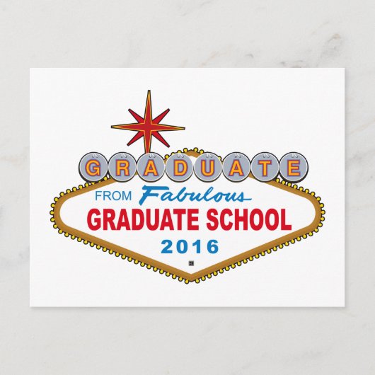 Absolvent der Fabulous Graduate School 2016 (Vegas Ankündigungspostkarte (Vorderseite)